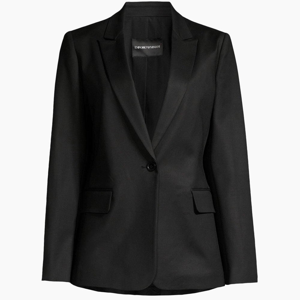 Emporio Armani Black Blazer Tailored Professional Silhouette